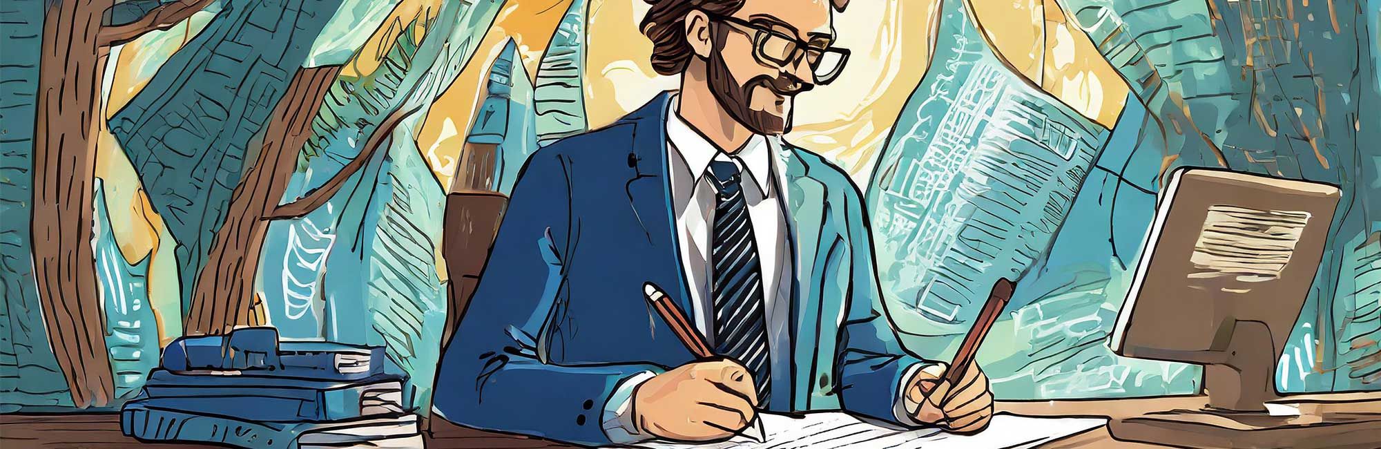 Homem trabalhando em função administrativa